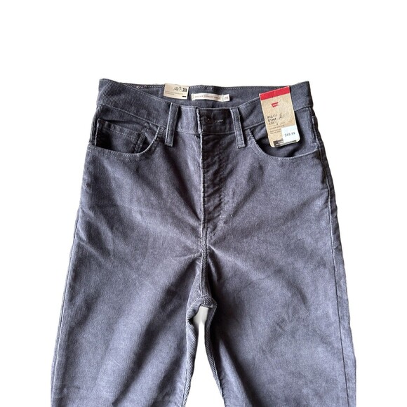 NWT Levi's Women's 28x27 Gray Corduroy Cords Ribcage Straight Ankle Pants NEW - Picture 5 of 6